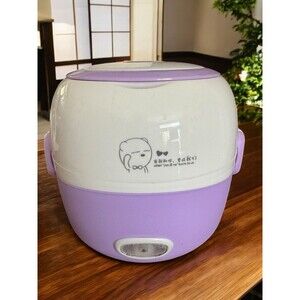 Itaki Electric Lunch Box Purple Bento Cooking Japanese Cooker Warmer Eggs Rice